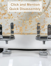 Load image into Gallery viewer, Gold Resin Toilet Seat Elongated with Easy Clean &amp; Change Hinges, Soft Close Quick Release Heavy Duty Toilet Seats with Glitter Cover Acrylic Seats (Elongated 19Inch, Gold Foil, Upgraded hinge)