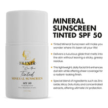 Load image into Gallery viewer, Elixir by Coco March Broad Spectrum Mineral Tinted Sunscreen SPF 50 Water-Resistant-80 min, Hydrates and Enhances Skin, Adults and Children- 2.1 oz 59 g