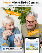 Load image into Gallery viewer, Metal Smart Bird Feeder with Camera – Solar Powered, AI Bird Identification &amp; 2.5K HD Auto Capture Videos, Arrival Notifications, 2.1L Capacity &amp; 100% Durable Design