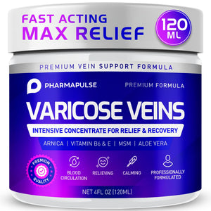 Pharmapulse Varicose & Spider Veins Soothing Leg Cream - Relaxing Leg Cream Formula - Fast-Acting Relief Cream - Expertly Crafted for Optimal Comfort 4oz