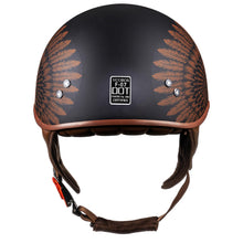 Load image into Gallery viewer, Motorcycle Half Helmet Sun Visor Quick Release Buckle DOT Approved Half Face Helmets for Men Women (F02-Indian, M)