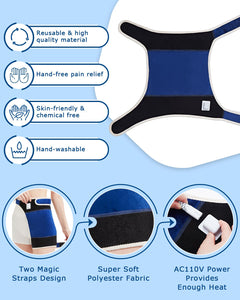 Hip Heating Pad for Hip Pain Relief, Electric Hip Brace for Sciatica Pain Relief, Super Soft Heating Pad for Hip with 10-90min Auto-Off Timer, 86-158℉ Heat Level