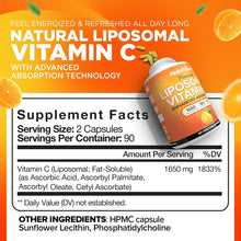 Load image into Gallery viewer, Nutrivein Premium Liposomal Vitamin C Supplement 1650mg - 180 Caps: High-Absorption Vitamin C Capsules for Whole-Body Defenses &amp; Overall Well-Being