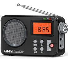 Load image into Gallery viewer, Goodes Portable Radio AM FM with Best Reception, Transistor Radio with Loud Speaker, Battery Powered or DC USB, Clear Dial, Digital Time Display, Headphone Jack,Perfect for Home/Outdoor/Emergency Use