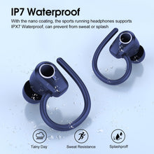 Load image into Gallery viewer, Wireless Earbuds Bluetooth 5.3 Headphones Sport, 50H Stereo Ear Buds Dual LED Display, 2025 Bluetooth Earbuds with 4 ENC Noise Canceling Mic, IP7 Waterproof Earphones with Earhooks for Running, Navy