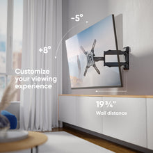 Load image into Gallery viewer, ONKRON TV Wall Mount Bracket Full Motion 32&quot; – 55 Inch LCD LED OLED Flat Screens up to 77 lbs Adjustable Arm Tilt Swivel Rotation VESA up to 400 x 400 mm White M4