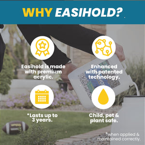 Easihold Gravel Binder 1.3 Gallon – Max Rock Glue for Pea Gravel & Stones. Long-Lasting Mulch Glue for Landscaping – Non-Toxic, Ready-to-Use Gravel Lockdown for Paths, Patios & Garden Borders