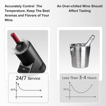 Load image into Gallery viewer, Wine Chiller Electric,Single Bottle Cooler for 750ml Wine or Some Champagne,Portable Cellars Keep Cold Up to 24h,Iceless Chiller at Poolside Party,Gift for Lover