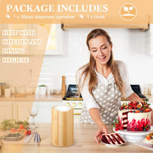 Load image into Gallery viewer, SiliFine Bamboo Wipes Dispenser Container, Disinfectant Wall Mounted Disinfectant Wipes Holder Decorative Bamboo Kitchen Organizer for Bathroom Office Classroom Countertop Home
