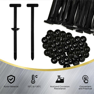 50Pcs Nylon Universal Cable Tie Buckle, Heavy Duty Self-Locking Nylon Zipper Clips, Plastic Cable Tie Buckle Zip Tie, UV Resistant Black Zipties for Car Daily Repair