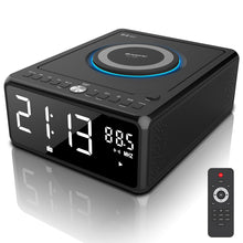 Load image into Gallery viewer, Gelielim CD Player Alarm Clock Radio Boombox with Remote, Bluetooth CD Players for Home, 10W Fast Wireless Charging,FM Radio CD Player, Support AUX/USB/Timer/Dimmer/Auto Time Setting, Large LCD