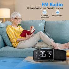 Load image into Gallery viewer, Gelielim CD Player Alarm Clock Radio Boombox with Remote, Bluetooth CD Players for Home, 10W Fast Wireless Charging,FM Radio CD Player, Support AUX/USB/Timer/Dimmer/Auto Time Setting, Large LCD