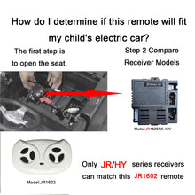 Load image into Gallery viewer, JR1602 FCC 2.4G Bluetooth Remote Control Remote for 12V Ride On Car,Controller Transmitter Accessories for Kids Electric Toy SUV Matched JR 6-24 Volt Control Box Receiver