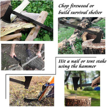 Load image into Gallery viewer, iunio Survival Shovel Multitool with Axe, Camping Shovel Hatchet, Tactical Shovel, Folding with Carrying Bag for Camping, Hiking, Backpacking, Entrenching, Car Emergency