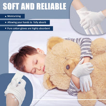 Load image into Gallery viewer, Ramede 24 Pairs Eczema Gloves for Kids Eczema Sleeves Moisturizing Gloves White Cotton Gloves Washable and Reusable Overnight Dry Hands for Kids 3-10 Years(X-Small)