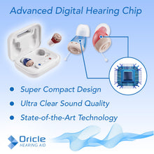Load image into Gallery viewer, Oracle Standard 2.0 Hearing Aids for Seniors - Oricle Hearing Aids for Adults with Advanced Noise Cancellation - Easy Volume Control with Portable Charging Case