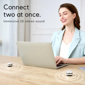 Anything Speaker - Portable Mini Bluetooth Speaker 2024 - Turn Anything Into A Speaker - Wireless Bone Conduction Induction Vibration Speaker + Gift Box - Travel-Sized, 360° Sound (Silver)
