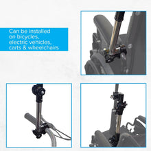 Load image into Gallery viewer, TARSHYRY Elderly Mobility Scooter Umbrella Holder,Universal Umbrella Mount Holder, Adjustable Stretch Umbrella Stand for Mobility Scooter,Stroller,Wheelchair,Beach Chair