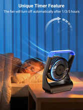 Load image into Gallery viewer, Battery Operated Fan, Camping Fan Battery Powered, Super Long Lasting, Portable D-Cell Battery Powered Desk Fan with Timer, 3 Speeds, Quiet, 180° Rotation, for Office,Bedroom,Outdoor, 5&#39;&#39;, Blue