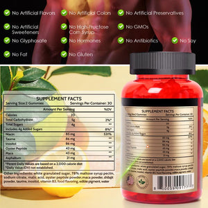 LOTINLAB BOOST GUMMY - Daily Dietary Supplement for Strength with Vitamin B3, Oyster Extract, Shilajit, Taurine, Inositol - Non-GMO, Gluten-Free, Gelatin-Free - 60 Gummies - Made in USA, GMP