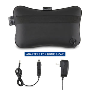 Brookstone Shiatsu Neck and Lumbar Massager, Deep Kneading Massage Pillow with Heat - Neck, Shoulder, Leg, Lumbar Portable Massager, Electric Massage Pillow for Home Office Car