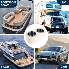 Load image into Gallery viewer, Marinexplore Pontoon Cup Holder,Boat Seat Cup Holder,Double Drink Holder,Portable Cup Beverage Mobile Phone Holders for Pontoon Boat Sofa,RV Couch,Car Back Seat (Beige)