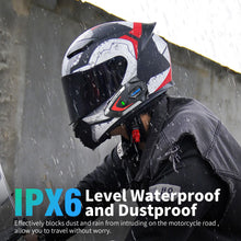 Load image into Gallery viewer, VCOROS Motorcycle Helmet Headset, VR1 Motorcycle Helmet Speakers with Automatic Answer/IPX6 Waterproof/AI Voice/CVC and DSP Dual Noise System (Hard Microphone)