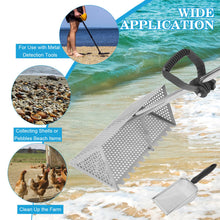 Load image into Gallery viewer, Sand Flea Rake Detachable Long Handle Sand Sifter for Beach Sharp Teeth Wide Basket Sand Fleas Catcher Stainless Steel Sand Crab Catcher for Travelling