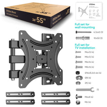 Load image into Gallery viewer, Full Motion TV Wall Mount for 26-55 Inch Screen up to 88 lbs - Articulating, Swinging TV Wall Mount Swivel and Tilt 75x75-400x400 VESA Mount Corner/Television Mount Extendable Arm Black
