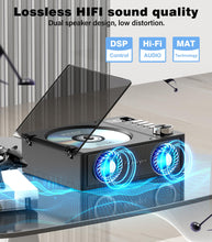 Load image into Gallery viewer, Portable CD Player with Bluetooth 5.3, Greadio CD Player with Speakers for Home, 4000mAh Rechargeable Retro CD Music Player with Remote Control, LED Display, Supports USB/TF/AUX, Optical Input