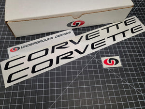Corvette Decal Letter Inlays for C5 Fuel Rail Engine Covers Fits LH & RH 1997-2004 Corvette 5.7L LS1 LS6 LSX (Gloss Black)
