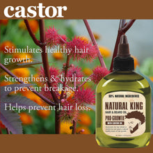 Load image into Gallery viewer, Natural King Pro-growth Castor Hair &amp; Beard Oil 7.1 oz and 2.5 oz. Travel Size (2-PC Set)