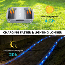 Load image into Gallery viewer, AGPTEK Solar Driveway Lights 12 Pack, Outdoor Deck Dock Marine LED Solar Powered Waterproof Driveway Marker Lights for Warning Step, Sidewalk, Pathway, Garden, Yard (Blue Light)