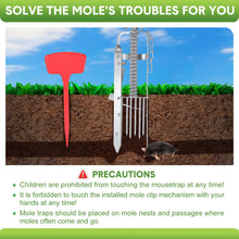 Load image into Gallery viewer, Qualirey 4 Pack Mole Trap Gopher Trap Ground Squirrel Trap Galvanized and Oil Hardened Spear Style Mole Killer Animal Trap Reusable for Lawn Garden Farm (Silver)
