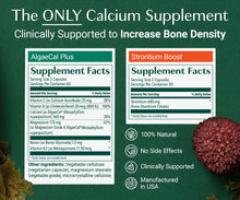 Load image into Gallery viewer, AlgaeCal - Bone Builder Pack for Bone Density Increase, Clinically Supported Plant Based Calcium Supplement &amp; Strontium, Vitamins K2 (100mg), D3 (1600 IU), Magnesium &amp; 16 Essential nutrients