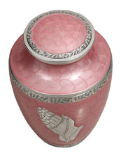 Load image into Gallery viewer, BOLD &amp; DIVINE™ Modern Pearl Pink Cremation Urn |Human Ashes Adult Memorial urn, Burial, Funeral Cremation Urns | 200 Cubic Inches (Praying Hands)