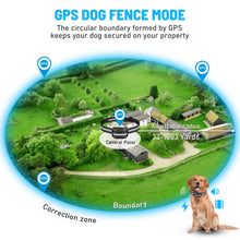 Load image into Gallery viewer, 2 in 1 GPS Wireless Dog Fence, Dog Training Collar with Remote, Radius from 33 Yards to 1083 Yards, Electric Pet Containment System, Waterproof Collar, Beep Vibration Shock, for Dogs Over 20 Lbs