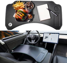 Load image into Gallery viewer, CYBERDESK: Portable Car Table for Tesla Model 3 X Y - Workstation Desk, Dining Tray, Laptop Holder for Remote Work, Eating, Travel, and Business - Easy Installation, Sturdy Design (Large)