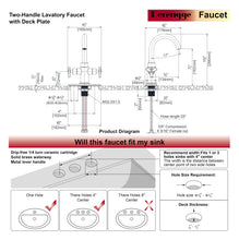 Load image into Gallery viewer, Derengge Bathroom Faucet,Two-Handle Bathroom Sink Faucet with Water Supply Line,1 Hole or 3 Hole Lavatory Vantity Faucet with Deck Plate, with Pop-up Drain,Warm White Finished,F-0081-WW