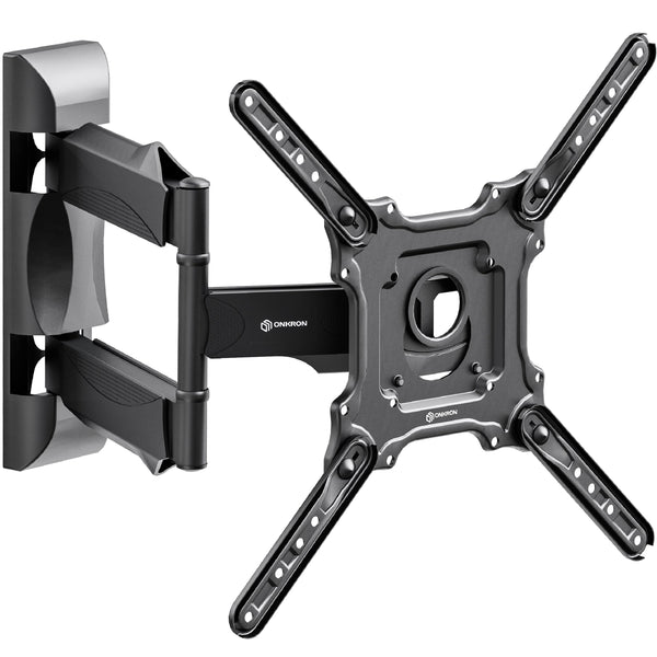 ONKRON TV Wall Mount Bracket Full Motion 32" – 55 Inch LCD LED OLED Flat Screens up to 77 lbs Adjustable Arm Tilt Swivel Rotation VESA up to 400 x 400 mm White M4