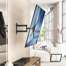 Load image into Gallery viewer, Full Motion TV Wall Mount for 26-55 Inch Screen up to 88 lbs - Articulating, Swinging TV Wall Mount Swivel and Tilt 75x75-400x400 VESA Mount Corner/Television Mount Extendable Arm Black