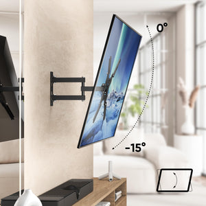 Full Motion TV Wall Mount for 26-55 Inch Screen up to 88 lbs - Articulating, Swinging TV Wall Mount Swivel and Tilt 75x75-400x400 VESA Mount Corner/Television Mount Extendable Arm Black