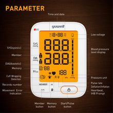 Load image into Gallery viewer, yuwell Blood Pressure Monitors/Machine for Home Use, Automatic Digital BP Cuff 17.7 inch, Largest Backlit Display, AC Adapter, 2-Users, 198 Recordings,Style 680 Series