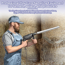 Load image into Gallery viewer, 26 inch Hay Probe Bale Sampler, Stainless Steel Hay and Forage Probe for Drilling, Serrated Tip Design, Comes with Dowel and Metal File for Resharpening