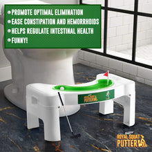 Load image into Gallery viewer, Gagster Royal Squat Putter – Mini Golf Toilet Game – Foldable Potty Stool for Adults – Funny Gag Gift for Men – White Elephant Present Ideas for Office – Indoor Golf Game for Men