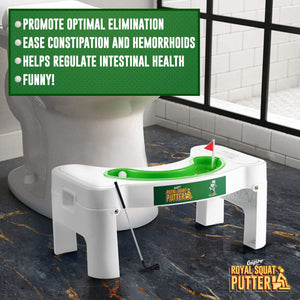 Gagster Royal Squat Putter – Mini Golf Toilet Game – Foldable Potty Stool for Adults – Funny Gag Gift for Men – White Elephant Present Ideas for Office – Indoor Golf Game for Men