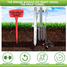Load image into Gallery viewer, Qualirey 4 Pack Mole Trap Gopher Trap Ground Squirrel Trap Galvanized and Oil Hardened Spear Style Mole Killer Animal Trap Reusable for Lawn Garden Farm (Silver)