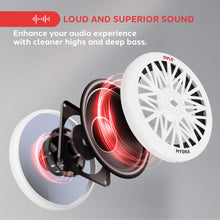 Load image into Gallery viewer, Pyle 10-Inch Outdoor Marine Audio Subwoofer - 500 Watt Single White Waterproof Bass Loud Speaker For Marine Stereo Sound System, Under Helm or Box Case Mount in Small Boat, Water Vehicle - PLMRW10