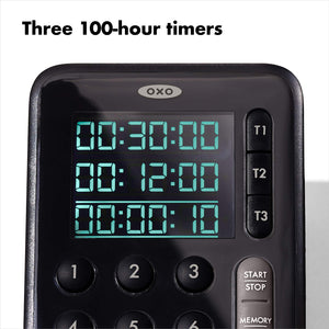 OXO Good Grips Digital Triple Kitchen Timer - Black