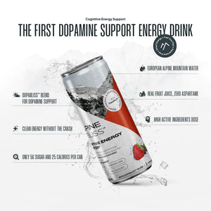 Alpine Bliss Energy Drink with Tyrosine, Ginger Root, B Vitamins and Saffron Extract, Supports Focus and Mental Clarity, Award-Winning Low Calorie Adaptogen & Nootropic Blend, European Mountain Water, Berry Flavor (12 Pack)